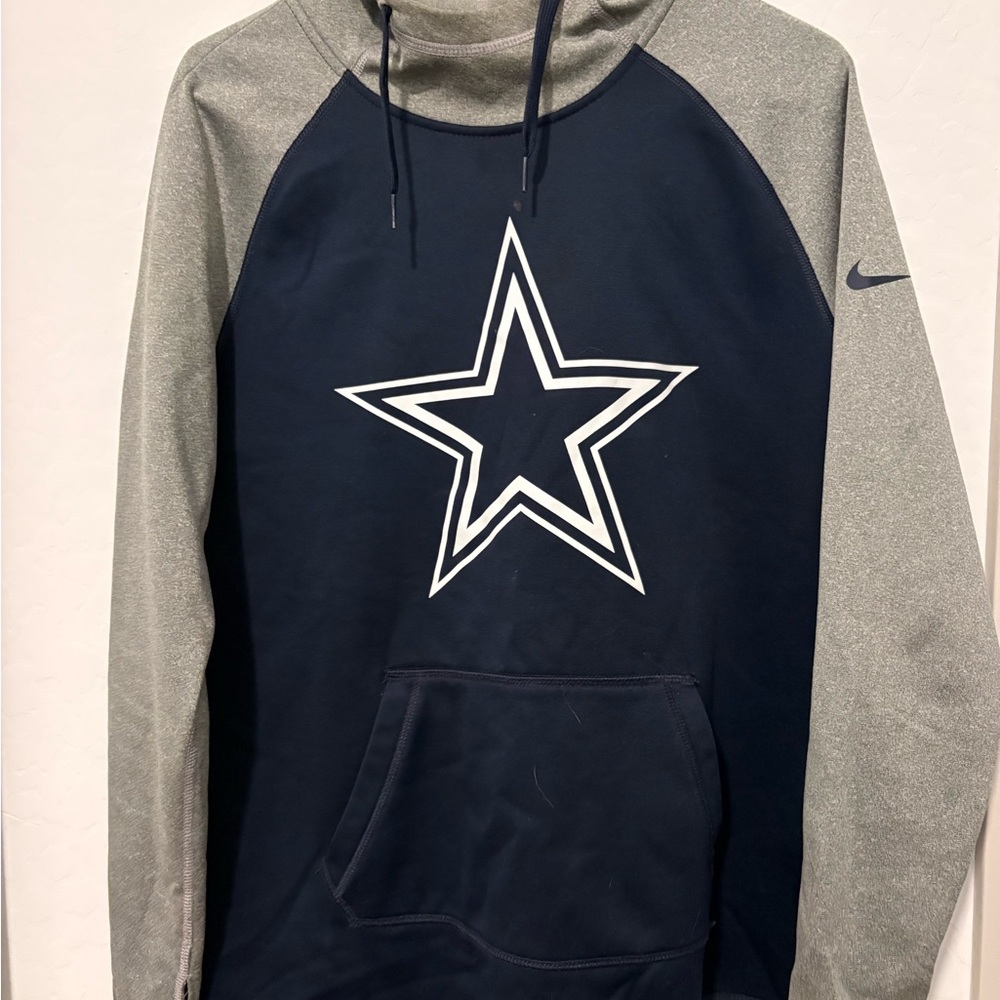Nike Men's Blue and Gray Star Hoodie